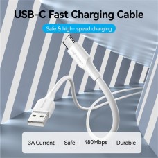 Кабель USB 2.0 AM-Type-C M, 1 м, 18W білий Vention