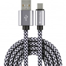 Кабель USB 2.0 AM-Type-C M, 1.0 м, білий, 09-03T PRO Defender Кабель USB 2.0 AM-Type-C M, 1.0 м, білий, 09-03T PRO Defender