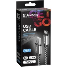 Кабель USB 2.0 AM-Type-C M, 1.0 м, білий, 09-03T PRO Defender Кабель USB 2.0 AM-Type-C M, 1.0 м, білий, 09-03T PRO Defender