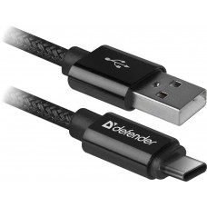 Кабель USB 2.0 AM-Type-C M, 1.0 м, чорний, 09-03T PRO Defender Кабель USB 2.0 AM-Type-C M, 1.0 м, чорний, 09-03T PRO Defender