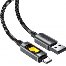 Кабель USB 2.0 AM-Type-C M, 1.2 м, 60W C21-04, aluminum alloy, color indicator, Black Acefast Кабель USB 2.0 AM-Type-C M, 1.2 м, 60W C21-04, aluminum alloy, color indicator, Black Acefast