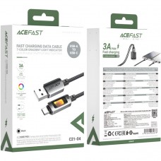 Кабель USB 2.0 AM-Type-C M, 1.2 м, 60W C21-04, aluminum alloy, color indicator, Black Acefast Кабель USB 2.0 AM-Type-C M, 1.2 м, 60W C21-04, aluminum alloy, color indicator, Black Acefast