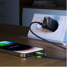 Кабель USB 2.0 AM-Type-C M, 1.2 м, 60W C21-04, aluminum alloy, color indicator, Black Acefast Кабель USB 2.0 AM-Type-C M, 1.2 м, 60W C21-04, aluminum alloy, color indicator, Black Acefast