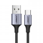 Кабель USB 2.0 AM-Type-C M, 2 м, 60W Nickel Plating Aluminum Braid Чорний, US288 UGREEN