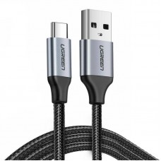 Кабель USB 2.0 AM-Type-C M, 3 м, 60W Nickel Plating Aluminum Braid Чорний, US288 UGREEN