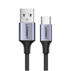 Кабель USB 2.0 AM-Type-C M, 3 м, 60W Nickel Plating Aluminum Braid Чорний, US288 UGREEN