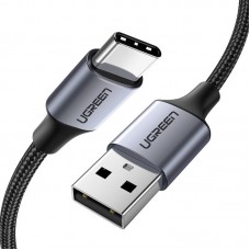 Кабель USB 2.0 AM-Type-C M, 3 м, 60W Nickel Plating Aluminum Braid Чорний, US288 UGREEN