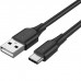 Кабель USB 2.0 AM-Type-C M, 3.0м, 60W PVC чорний Vention