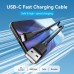 Кабель USB 2.0 AM-Type-C M, 3.0м, 60W PVC чорний Vention