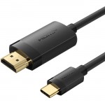 Кабель USB 2.0 Type-C M - HDMI M, 2.0m 4K 60 Гц PVC Black Vention Кабель USB 2.0 Type-C M - HDMI M, 2.0m 4K 60 Гц PVC Black Vention