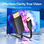 Кабель USB 2.0 Type-C M - HDMI M, 2.0m 4K 60 Гц PVC Black Vention Кабель USB 2.0 Type-C M - HDMI M, 2.0m 4K 60 Гц PVC Black Vention
