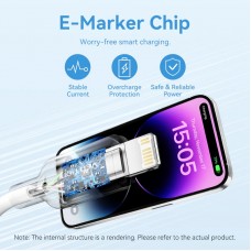 Кабель USB 2.0 Type-C M-Lightning M, 1.0м, PD 27W, PVC, голубий Vention