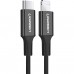 Кабель USB 2.0 Type-C M-Lightning M, 2.0м, чорний, Nickel Plating ABS Shell, US171 UGREEN