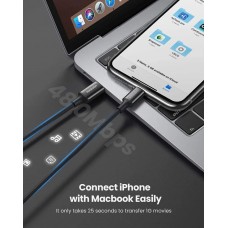 Кабель USB 2.0 Type-C M-Lightning M, 2.0м, чорний, Nickel Plating ABS Shell, US171 UGREEN