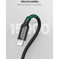 Кабель USB 2.0 Type-C M-Lightning M, 2.0м, чорний, Nickel Plating ABS Shell, US171 UGREEN