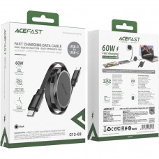 Кабель USB 2.0 Type-C M-M, 0.8м 60W dual retraction Black, C13-03 Acefast Кабель USB 2.0 Type-C M-M, 0.8м 60W dual retraction Black, C13-03 Acefast