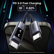 Кабель USB 2.0 Type-C M-M, 1 м, 100W, 5A （480Mbps）Smart display Чорний, L509 UGREEN