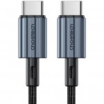 Кабель USB 2.0 Type-C M-M, 1,2 м, 60W обплетення, чорний Choetech