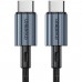 Кабель USB 2.0 Type-C M-M, 1,2 м, 60W обплетення, чорний Choetech