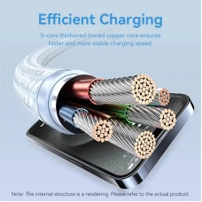 Кабель USB 2.0 Type-C M-M, 1.0м 60W aluminum alloy, білий Vention