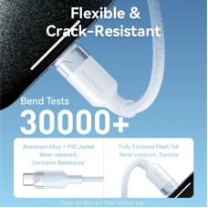 Кабель USB 2.0 Type-C M-M, 1.0м 60W aluminum alloy, білий Vention