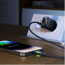 Кабель USB 2.0 Type-C M-M, 1.2 м 60W C21-03, aluminum alloy, color indicator, Black Acefast Кабель USB 2.0 Type-C M-M, 1.2 м 60W C21-03, aluminum alloy, color indicator, Black Acefast