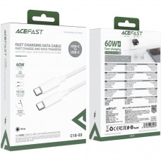 Кабель USB 2.0 Type-C M-M, 1.2 м, 60W C18-03 White Acefast Кабель USB 2.0 Type-C M-M, 1.2 м, 60W C18-03 White Acefast