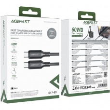 Кабель USB 2.0 Type-C M-M, 1.2 м, 60W silicone C17-03 Black Acefast