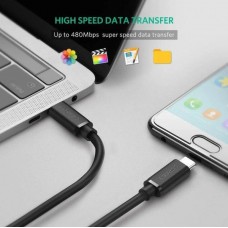 Кабель USB 2.0 Type-C M-M, 1.5 м, 60W Чорний, US286 UGREEN