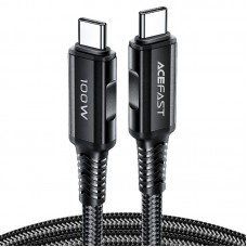 Кабель USB 2.0 Type-C M-M, 2 м, 100W C4-03, zinc alloy, Black, Acefast Кабель USB 2.0 Type-C M-M, 2 м, 100W C4-03, zinc alloy, Black, Acefast