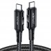 Кабель USB 2.0 Type-C M-M, 2 м, 100W C4-03, zinc alloy, Black, Acefast
