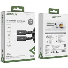 Кабель USB 2.0 Type-C M-M, 2 м, 100W C4-03, zinc alloy, Black, Acefast Кабель USB 2.0 Type-C M-M, 2 м, 100W C4-03, zinc alloy, Black, Acefast