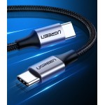 Кабель USB 2.0 Type-C M-M, 2 м, 60W Чорний, Round Cable Nickel Plating Aluminum Shell US261 UGREEN Кабель USB 2.0 Type-C M-M, 2 м, 60W Чорний, Round Cable Nickel Plating Aluminum Shell US261 UGREEN