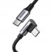 Кабель USB 2.0 Type-C M-M, 2 м, 90°, 100W Чорний, Aluminium Braid US334 UGREEN