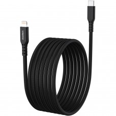 Кабель USB 3.1 Type-C M-Lightning M, 1.8м, чорний, 20W, MFi PD, обплетення, чорний Choetech