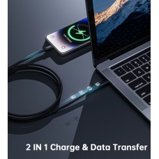 Кабель USB 3.1 Type-C M-Lightning M, 1.8м, чорний, 20W, MFi PD, обплетення, чорний Choetech