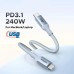 Кабель USB 3.1 Type-C M-M, 1 м, 240W （5A）синій, L534 UGREEN