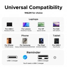 Кабель USB 3.1 Type-C M-M, 2 м, 240W （5A）синій, L534 UGREEN