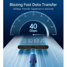 Кабель USB 4.0 Thunderbolt Type-C M-M, 0,8 м, 240W Gen 3, 40Gbps 8K@60Hz Choetech