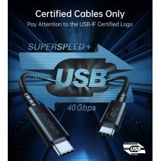 Кабель USB 4.0 Thunderbolt Type-C M-M, 0,8 м, 240W Gen 3, 40Gbps 8K@60Hz Choetech