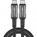 Кабель USB 4.0 Type-C M-M, 1 м 240W, Thunderbolt 3/4 compatible, C1-09 Black-grey Acefast