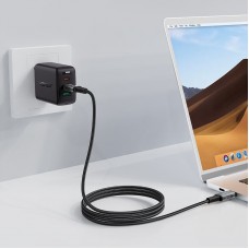 Кабель USB 4.0 Type-C M-M, 1 м 240W, Thunderbolt 3/4 compatible, C1-09 Black-grey Acefast Кабель USB 4.0 Type-C M-M, 1 м 240W, Thunderbolt 3/4 compatible, C1-09 Black-grey Acefast