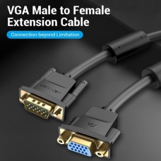 Кабель VGA 15M-15M F, 5.0м, чорний Vention
