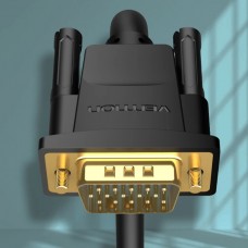 Кабель VGA 15M-15M, 10.0м, з ферритами, чорний Vention
