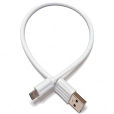 Кабель для Power Bank USB2.0 AM- micro USB BM, 2.4А, 20см, білий