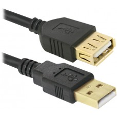 Кабель продовжувач USB 2.0 AM-AF, 1.8 м, чорний, 02-06PRO Defender Кабель продовжувач USB 2.0 AM-AF, 1.8 м, чорний, 02-06PRO Defender