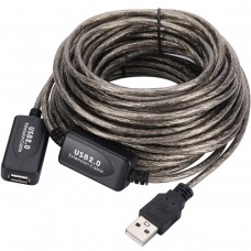 Кабель продовжувач USB 2.0 AM-AF, 30.0 м, активний, чорний