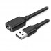 Кабель продовжувач USB 2.0 AM-AF, 3м, Nickel Plating Extension Cable Чорний, US103 UGREEN