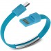 Кабель-браслет micro USB 2.0, блакитний RTL