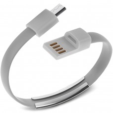 Кабель-браслет micro USB 2.0, сірий RTL